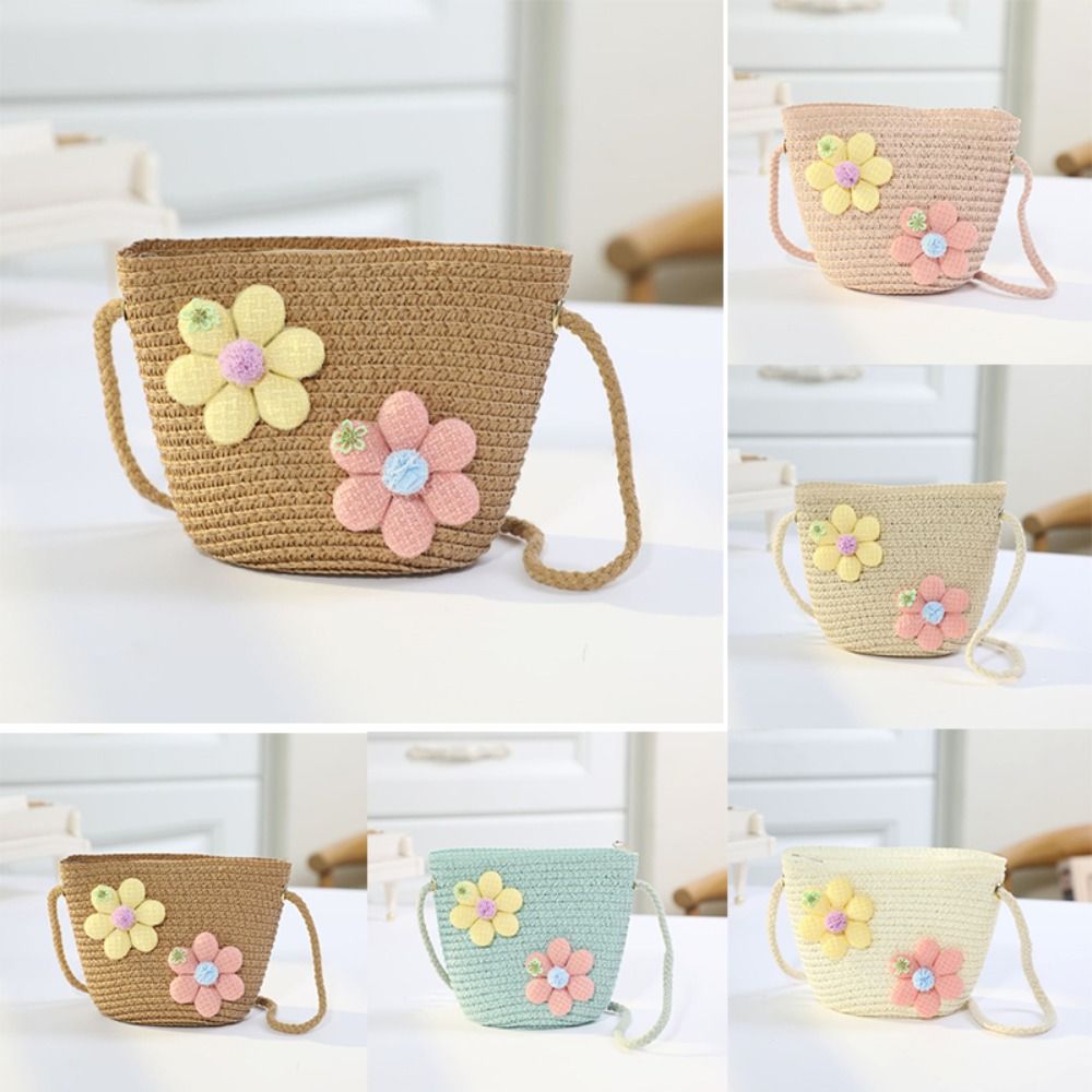 Beach Bag Straw - Borsa a tracolla in paglia intrecciata