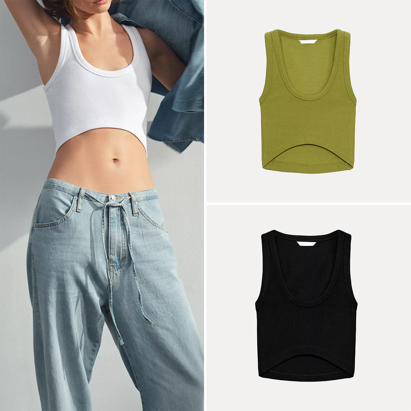 Summer Clothing Options - Top Corto Donna Senza Maniche con