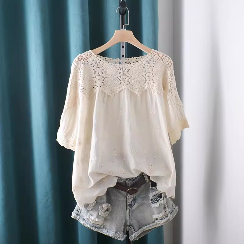 Summer Clothing For Japan - Camicie e Bluse Traforate in Pizzo
