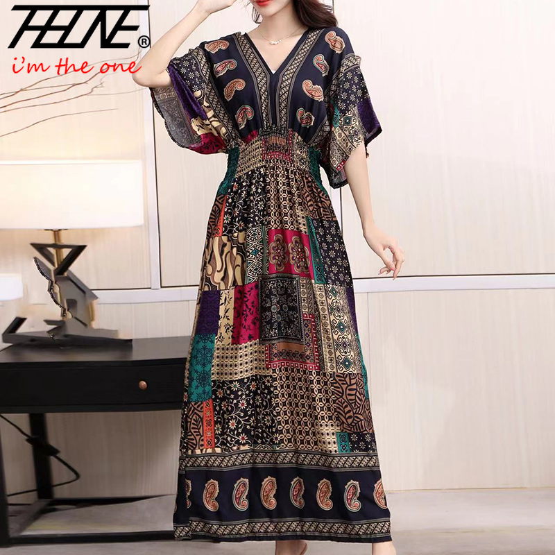 Indian Summer Vintage Clothing - Abito da donna Estate 2024 Maxi