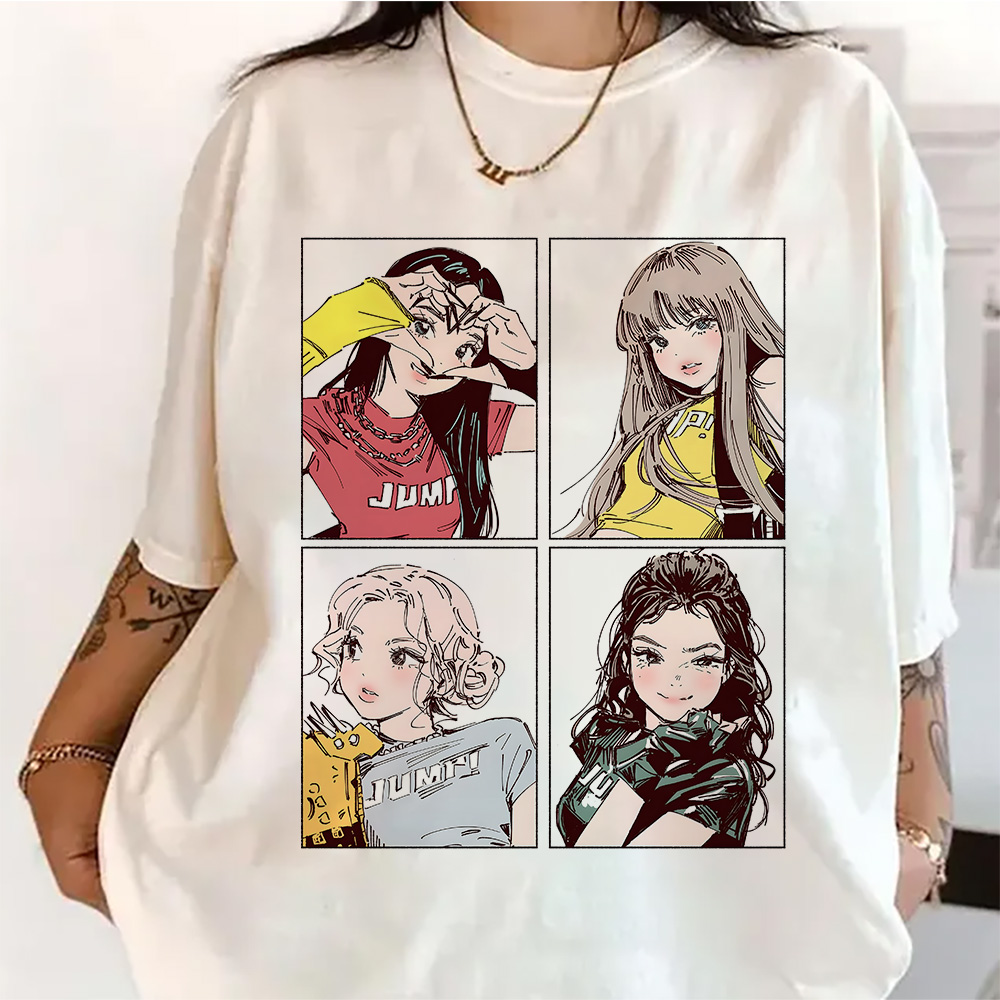 Quality Summer Clothing - T-shirt Kpop BP Jump 2026 Rosa