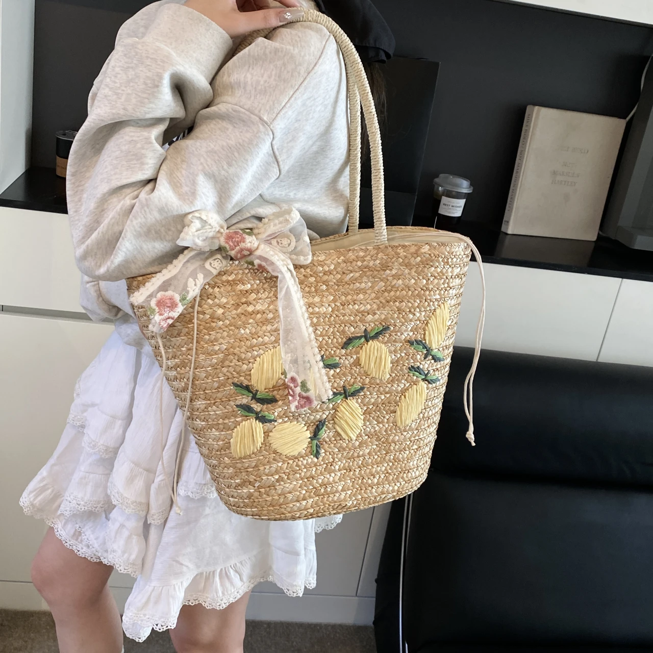 Borsa a tracolla da spiaggia d - Beach Bag Straw recensione e prezzo
