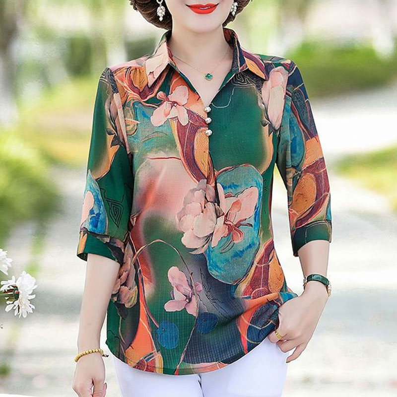 Camicia estiva stampata florea - Summer Clothing For 60 Year Old Woman recensione e prezzo