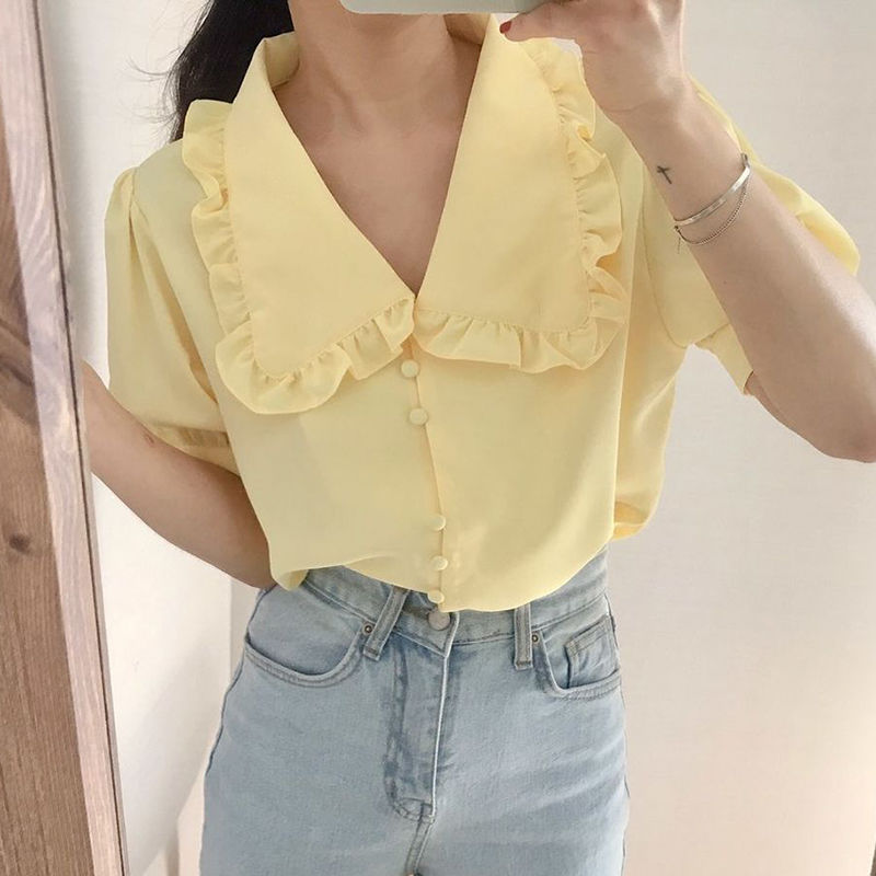 Camicette da donna Solid Ruffl - Summer Clothing Teens recensione e prezzo