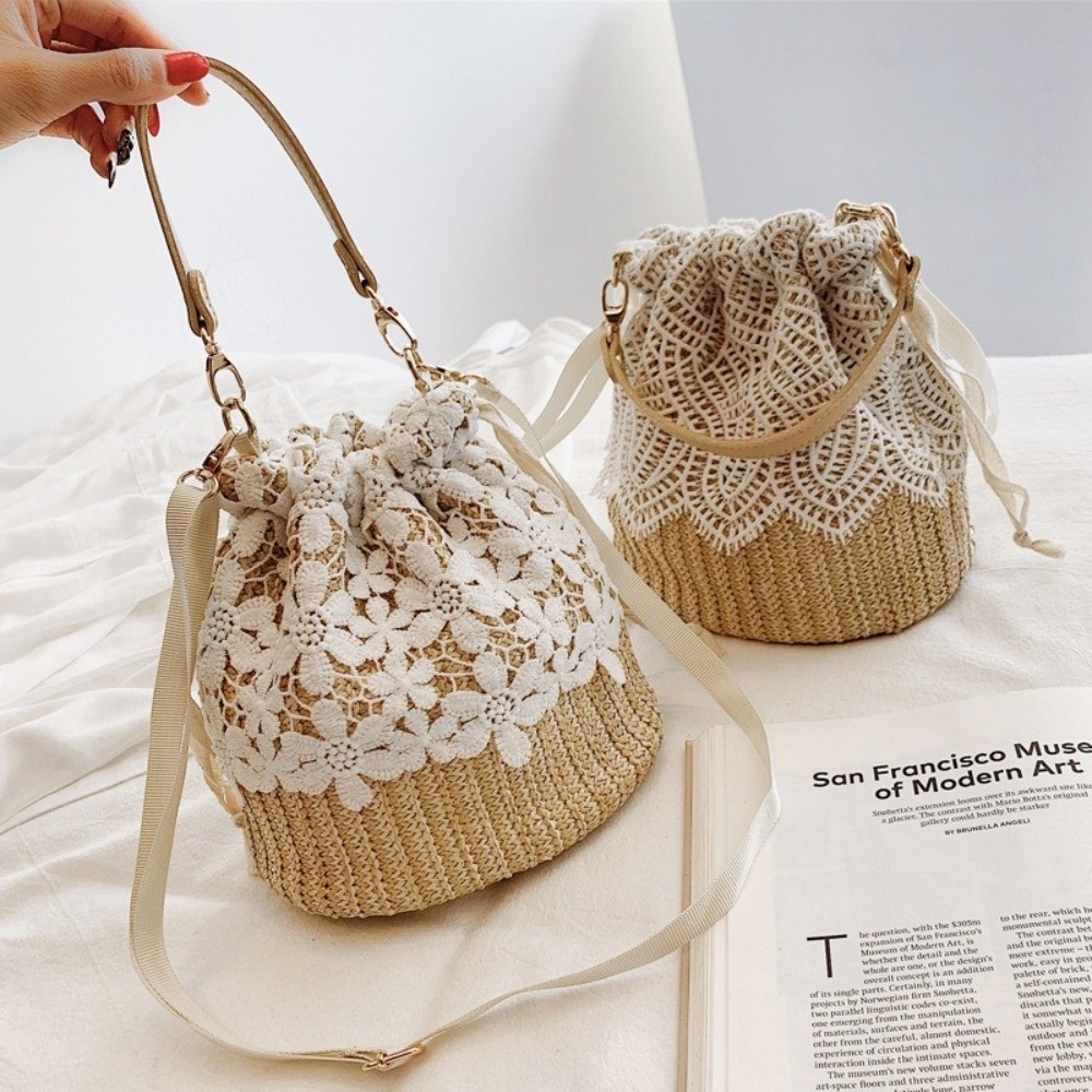 Borsa a tracolla portatile in  - Beach Bag Straw recensione e prezzo