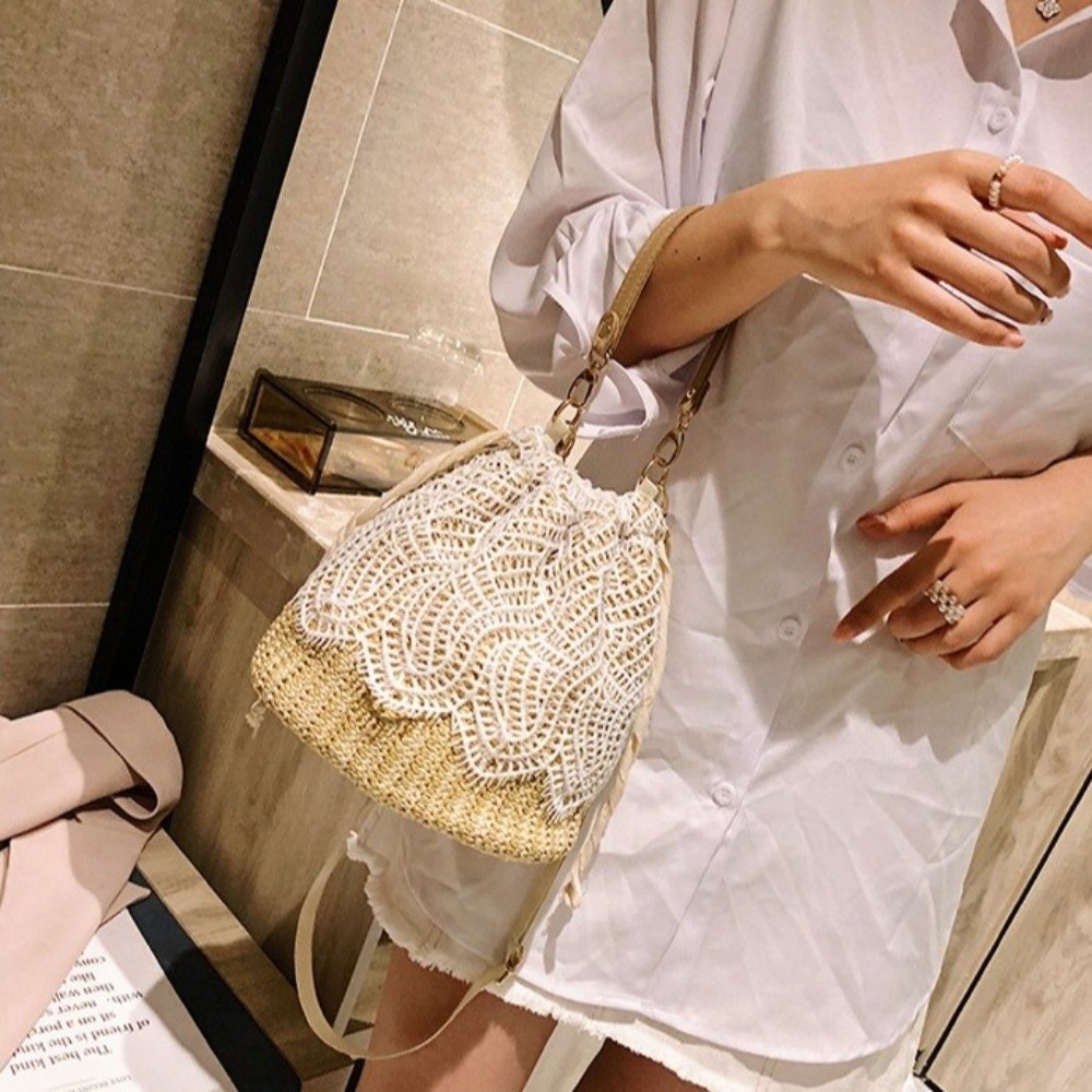 Borsa a tracolla portatile in  - Beach Bag Straw recensione e prezzo