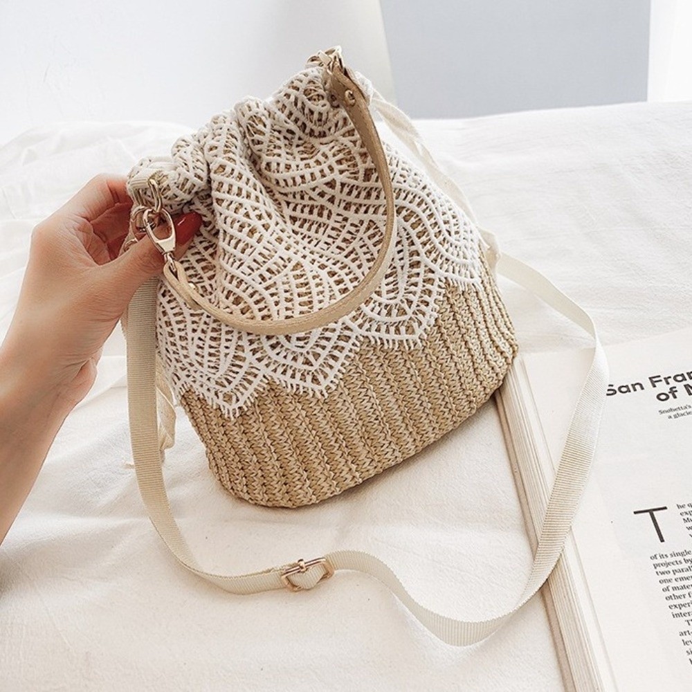 Borsa a tracolla portatile in  - Beach Bag Straw recensione e prezzo